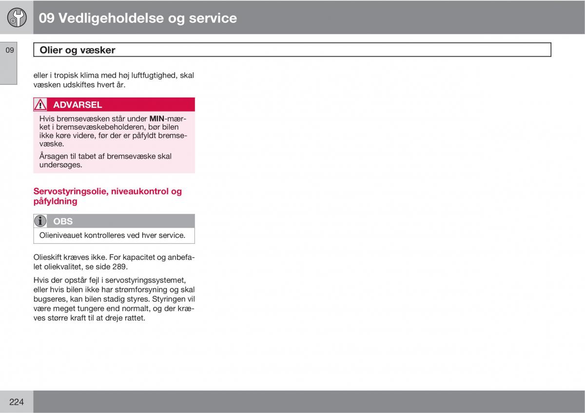 Volvo C30 Bilens instruktionsbog / page 226