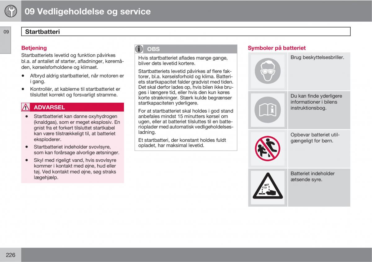 Volvo C30 Bilens instruktionsbog / page 228