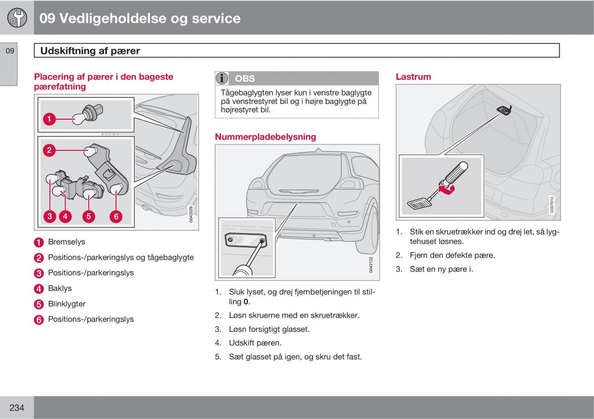 Volvo C30 Bilens instruktionsbog / page 236