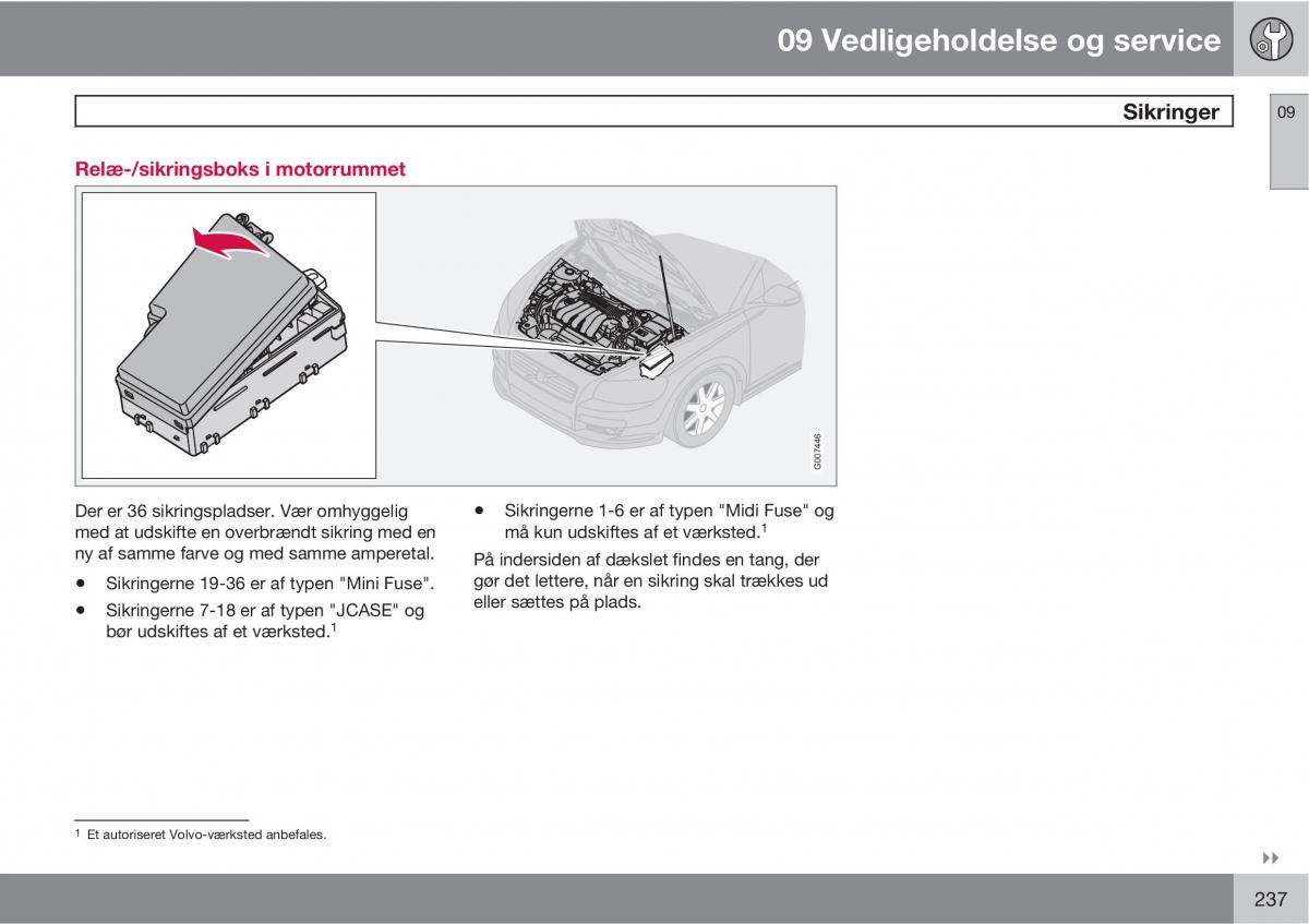 Volvo C30 Bilens instruktionsbog / page 239