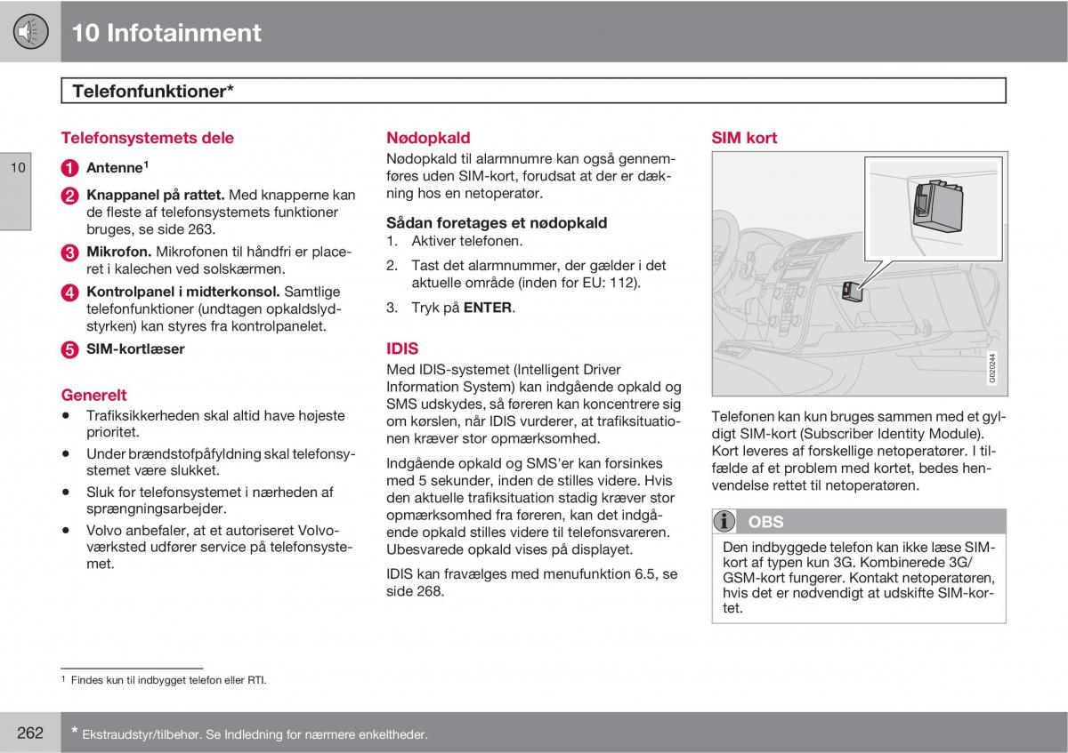 Volvo C30 Bilens instruktionsbog / page 264