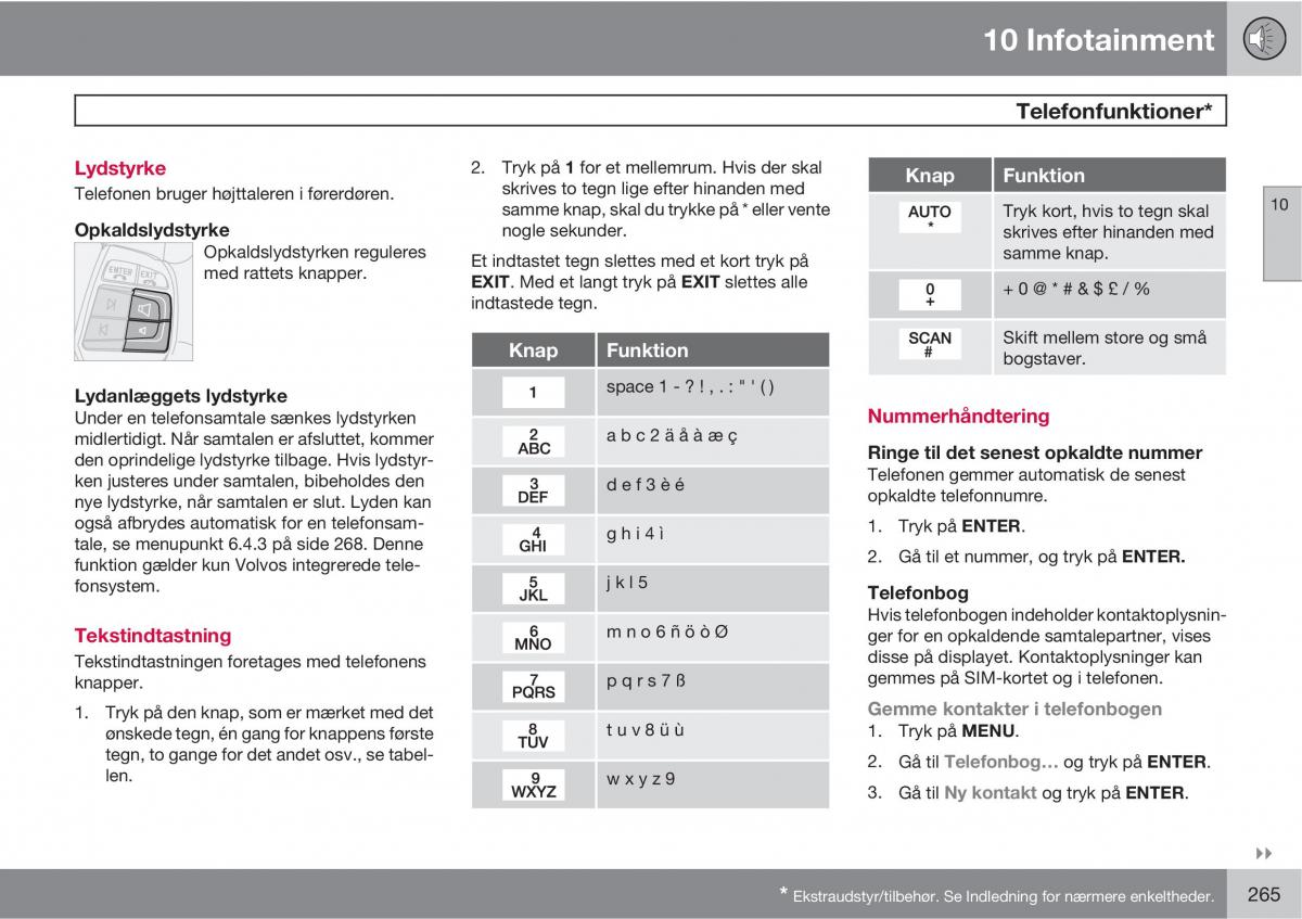 Volvo C30 Bilens instruktionsbog / page 267