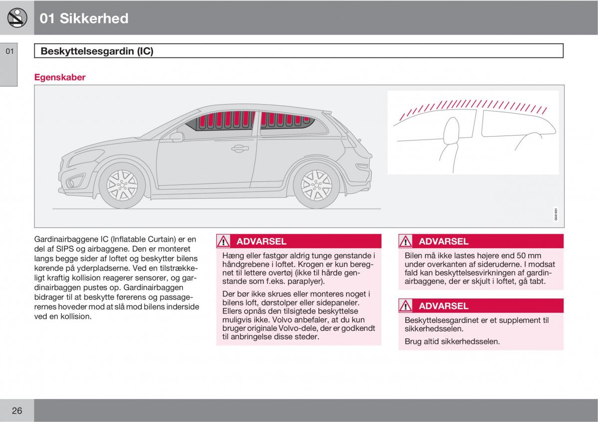 Volvo C30 Bilens instruktionsbog / page 28