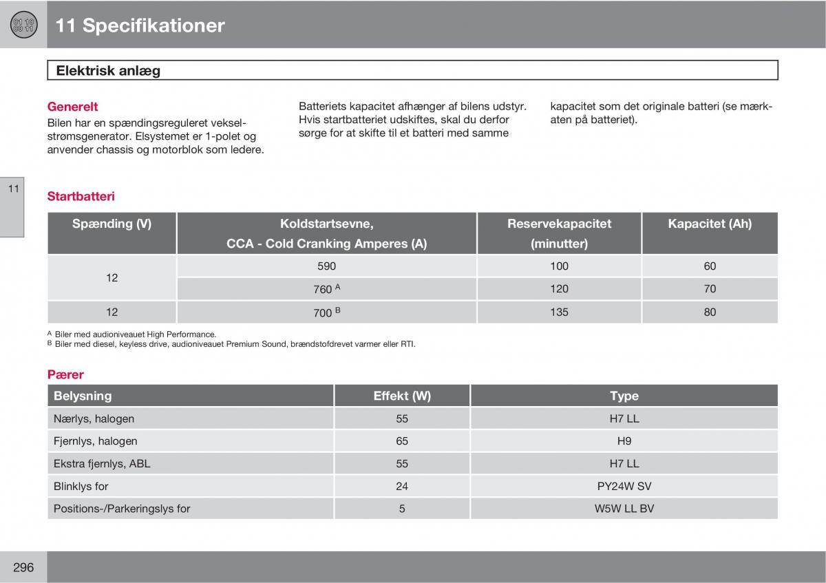 Volvo C30 Bilens instruktionsbog / page 298