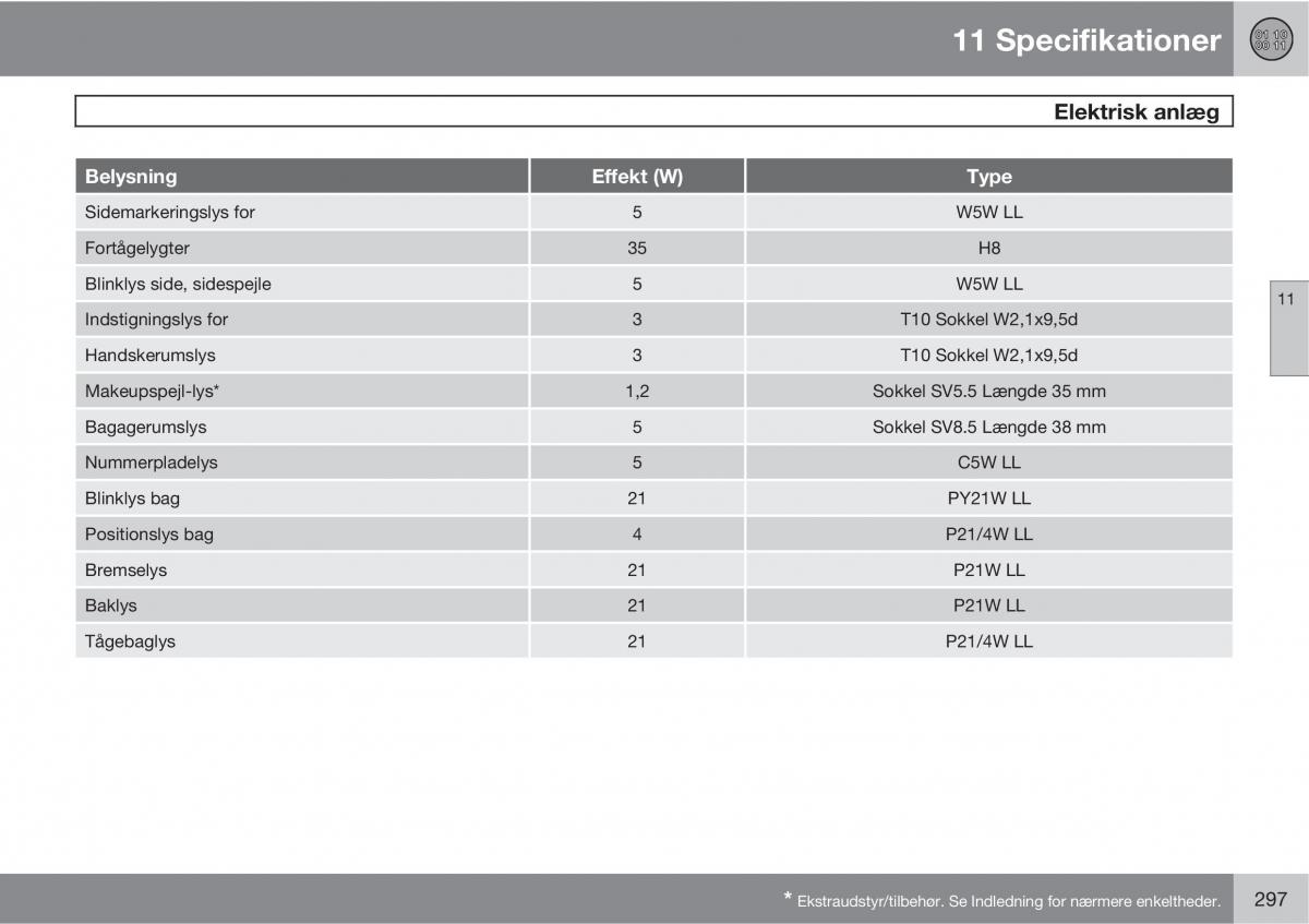 Volvo C30 Bilens instruktionsbog / page 299