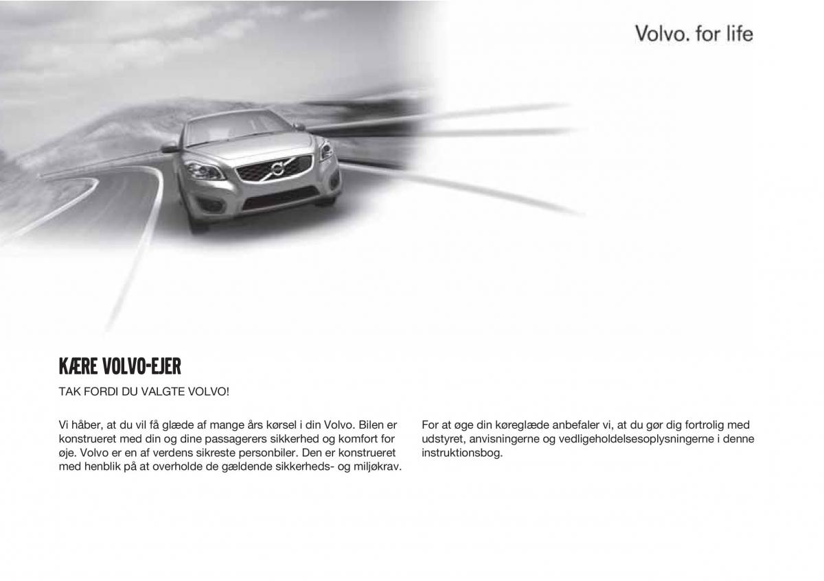 Volvo C30 Bilens instruktionsbog / page 3