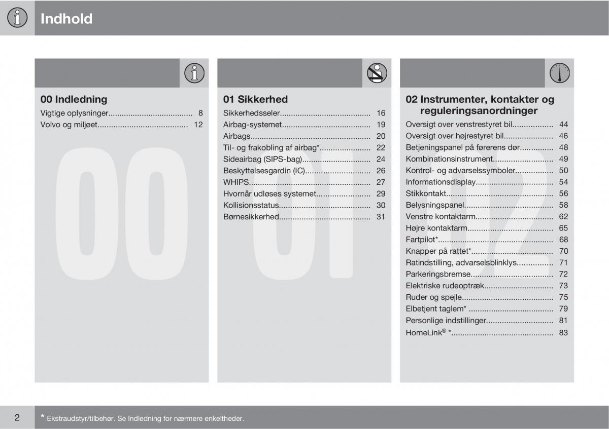 Volvo C30 Bilens instruktionsbog / page 4