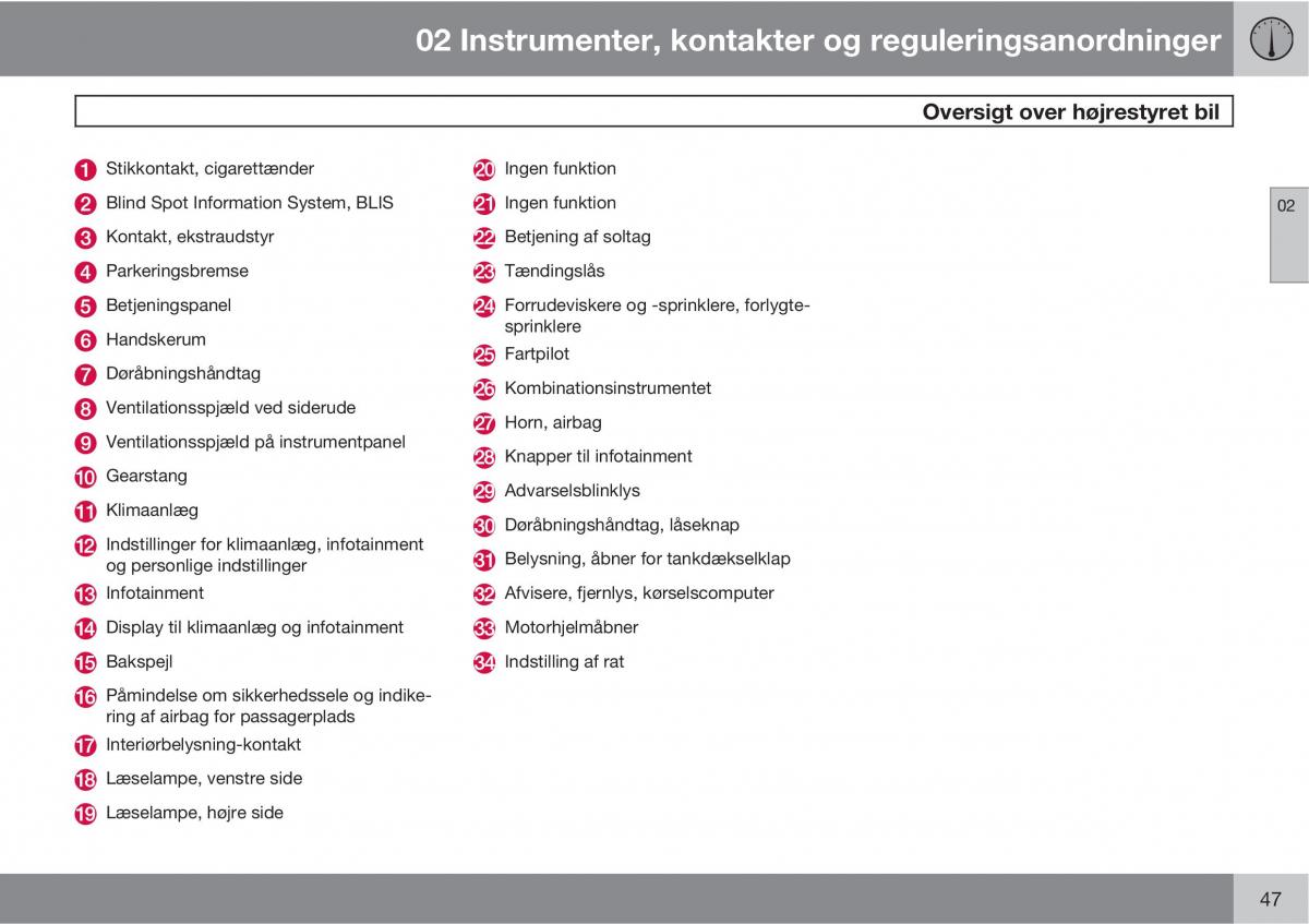 Volvo C30 Bilens instruktionsbog / page 49