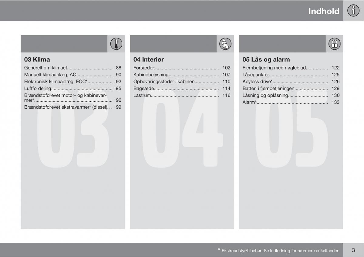 Volvo C30 Bilens instruktionsbog / page 5