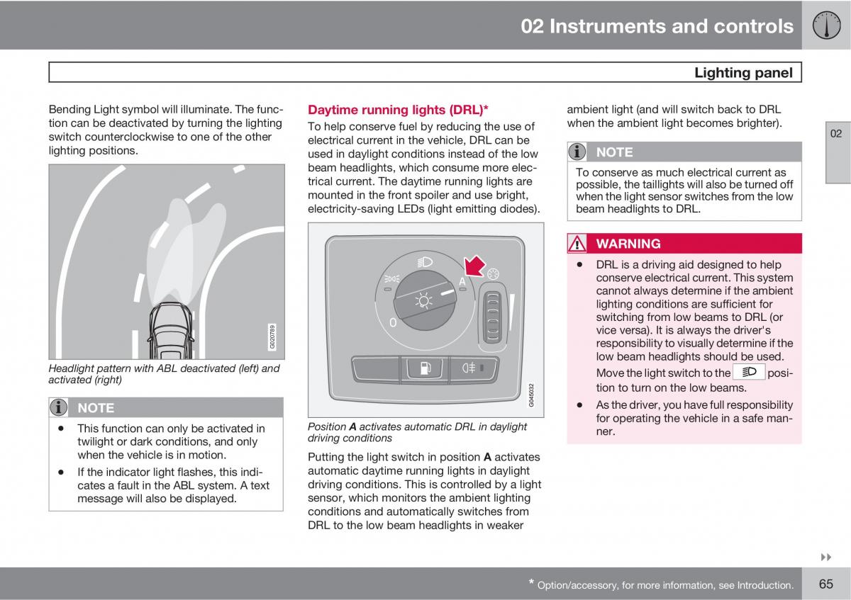 Volvo C30 owners manual / page 65