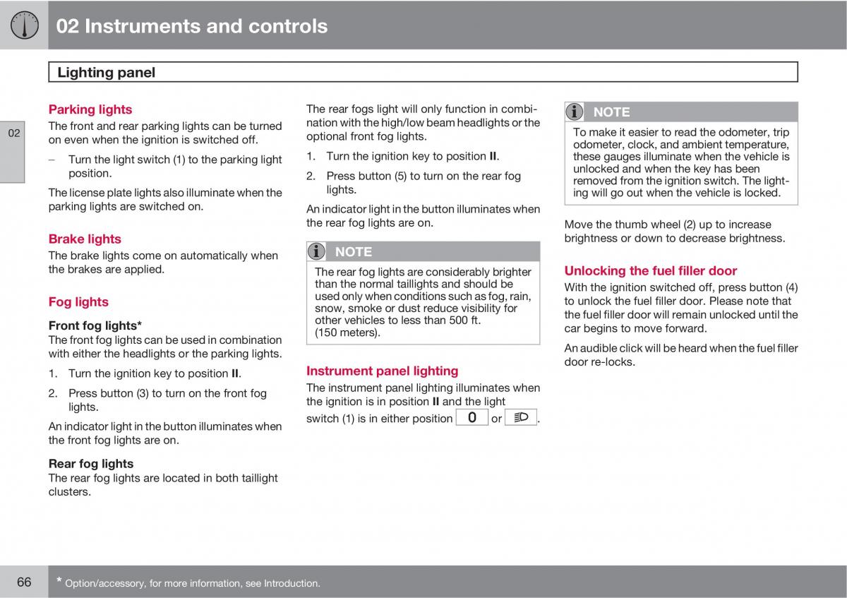 Volvo C30 owners manual / page 66