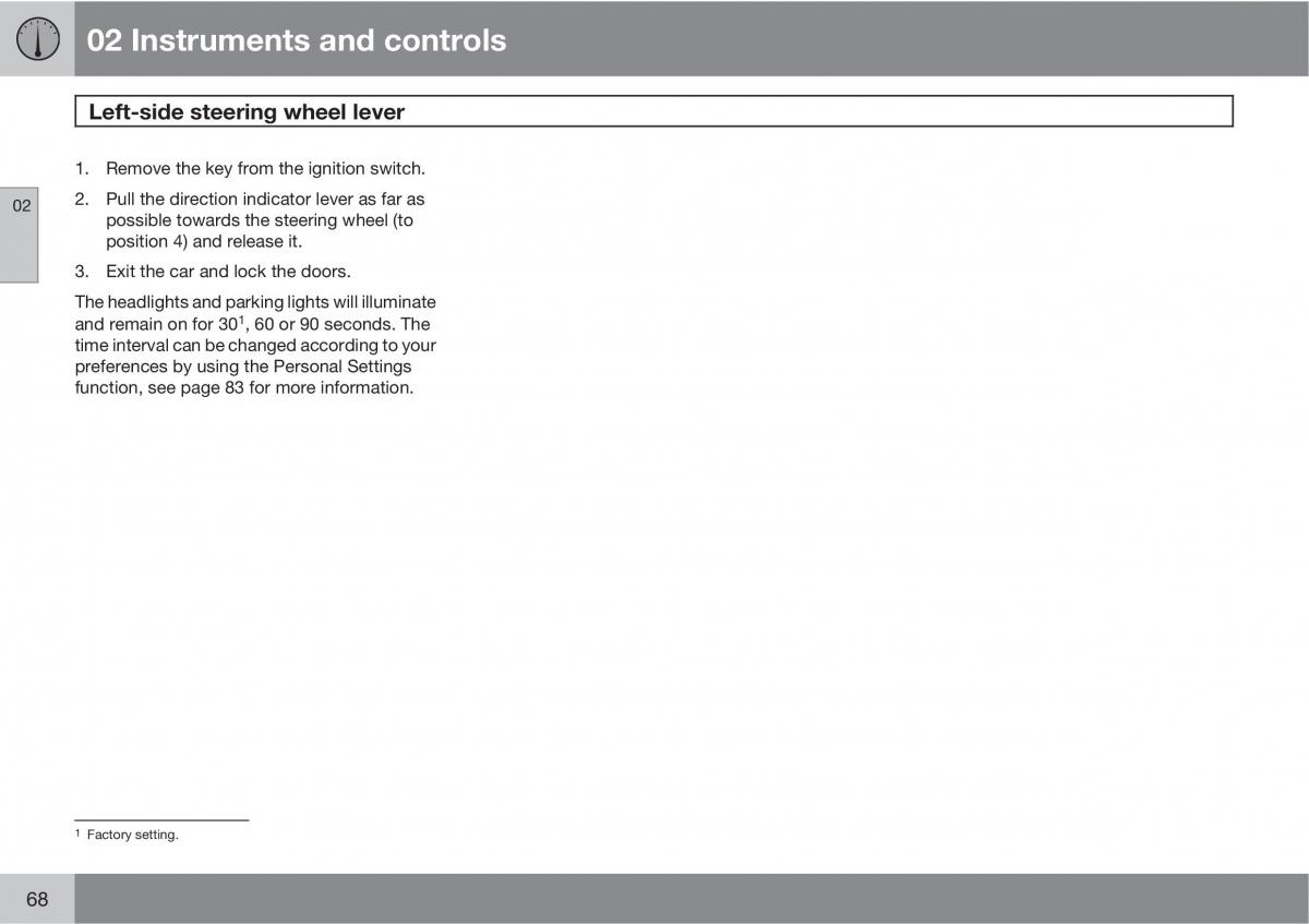 Volvo C30 owners manual / page 68