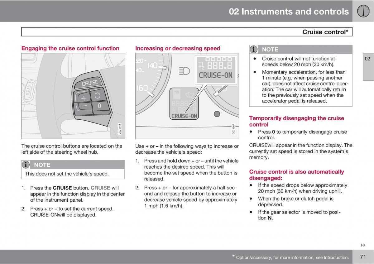 Volvo C30 owners manual / page 71