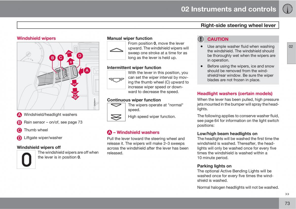 Volvo C30 owners manual / page 73