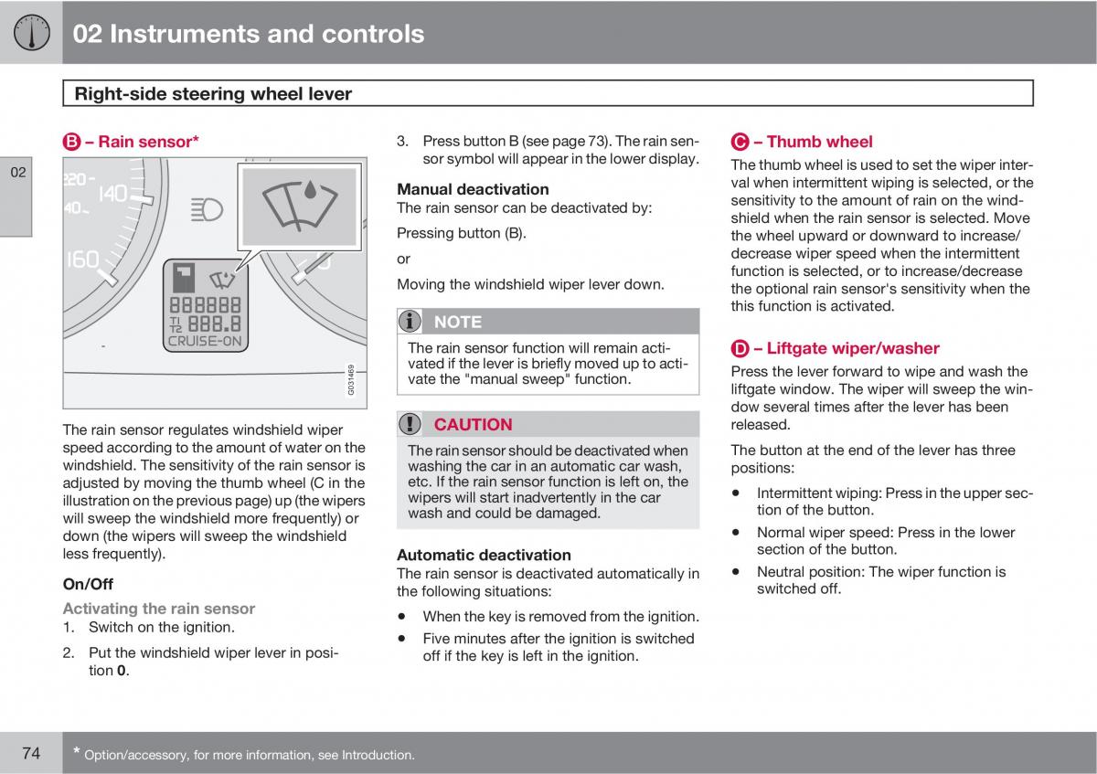 Volvo C30 owners manual / page 74