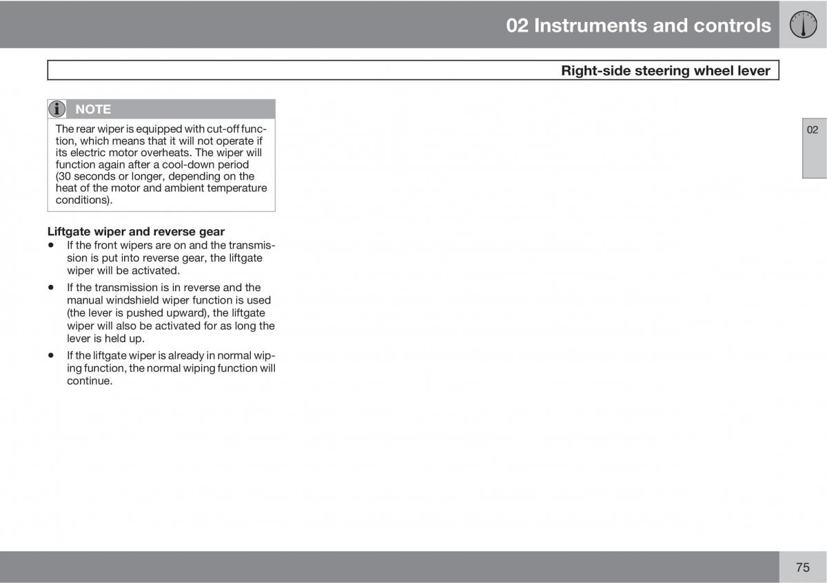 Volvo C30 owners manual / page 75