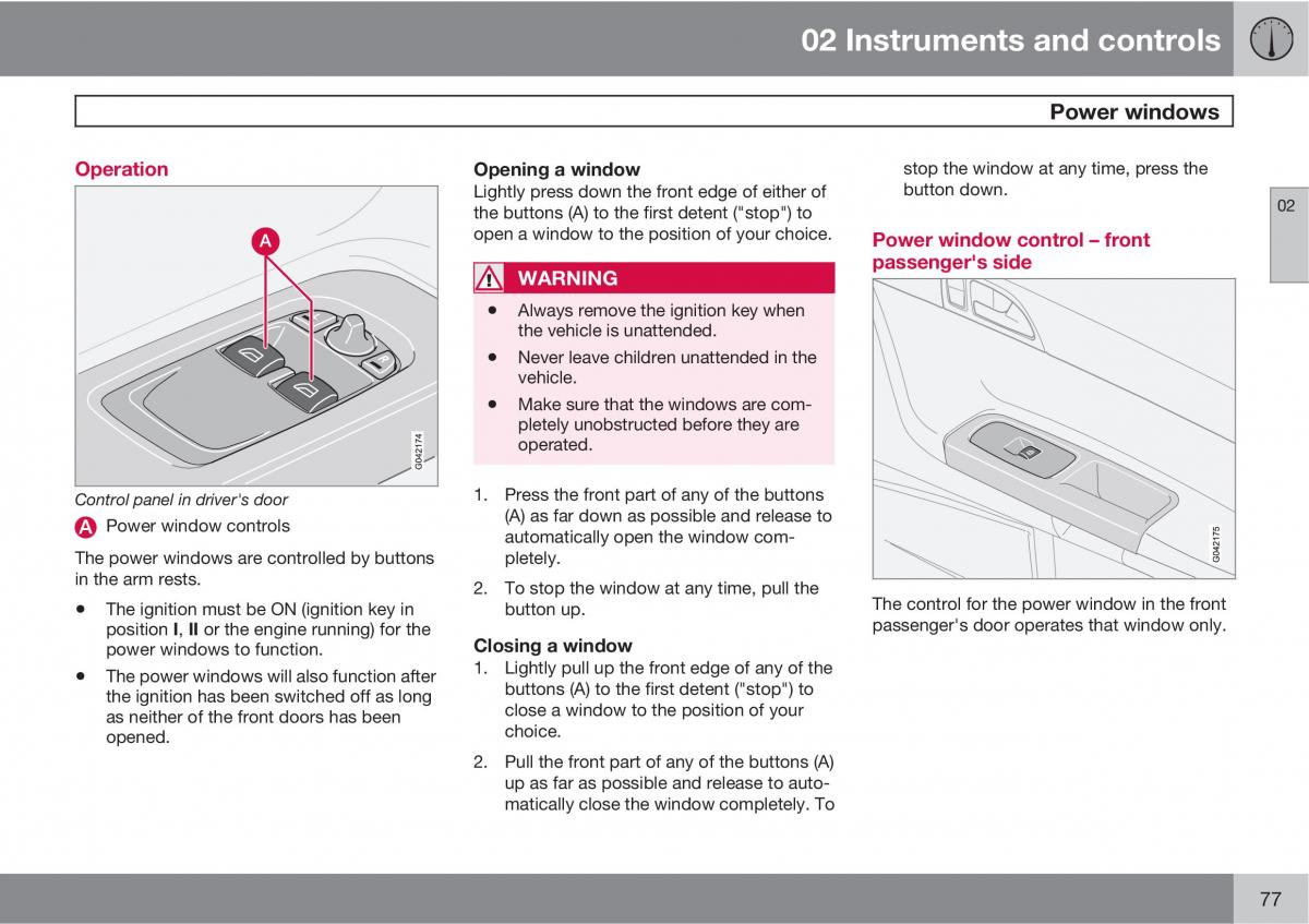 Volvo C30 owners manual / page 77