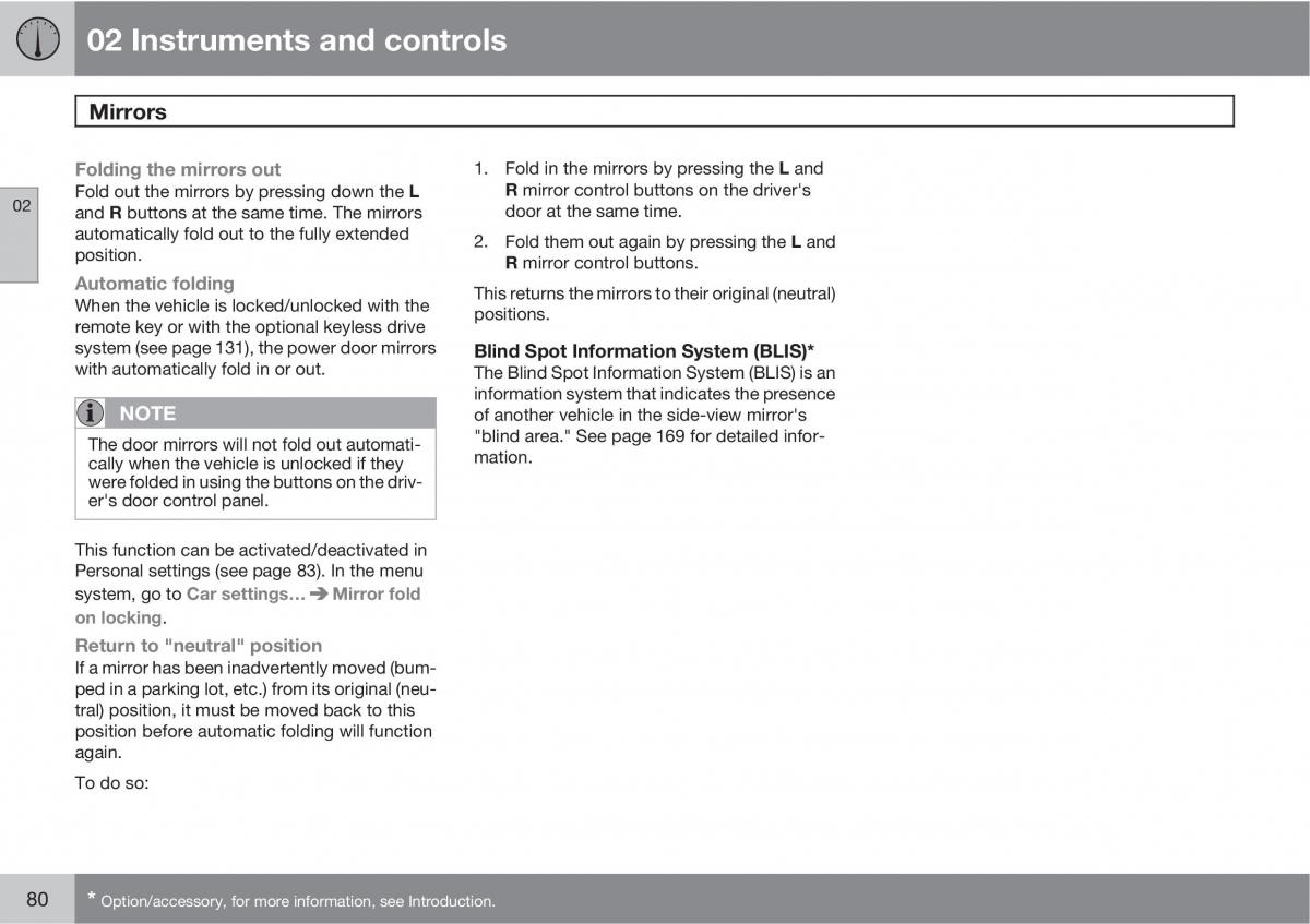 Volvo C30 owners manual / page 80