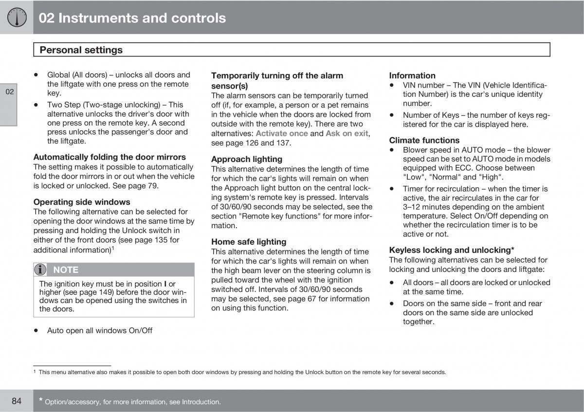 Volvo C30 owners manual / page 84