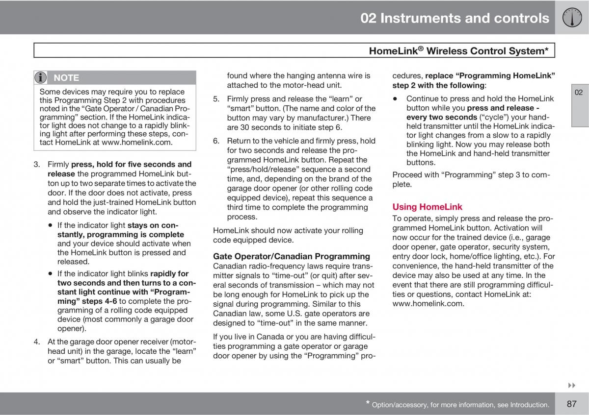 Volvo C30 owners manual / page 87