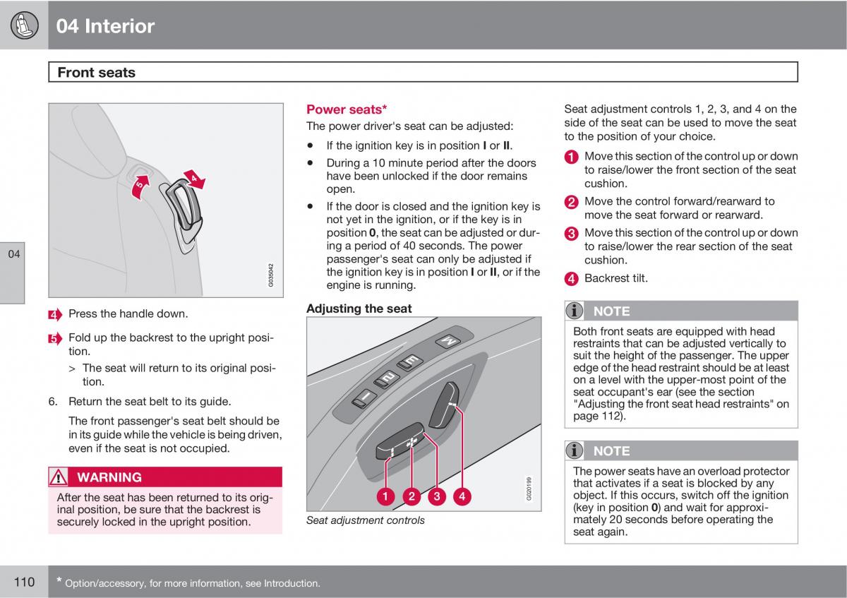 Volvo C30 owners manual / page 110