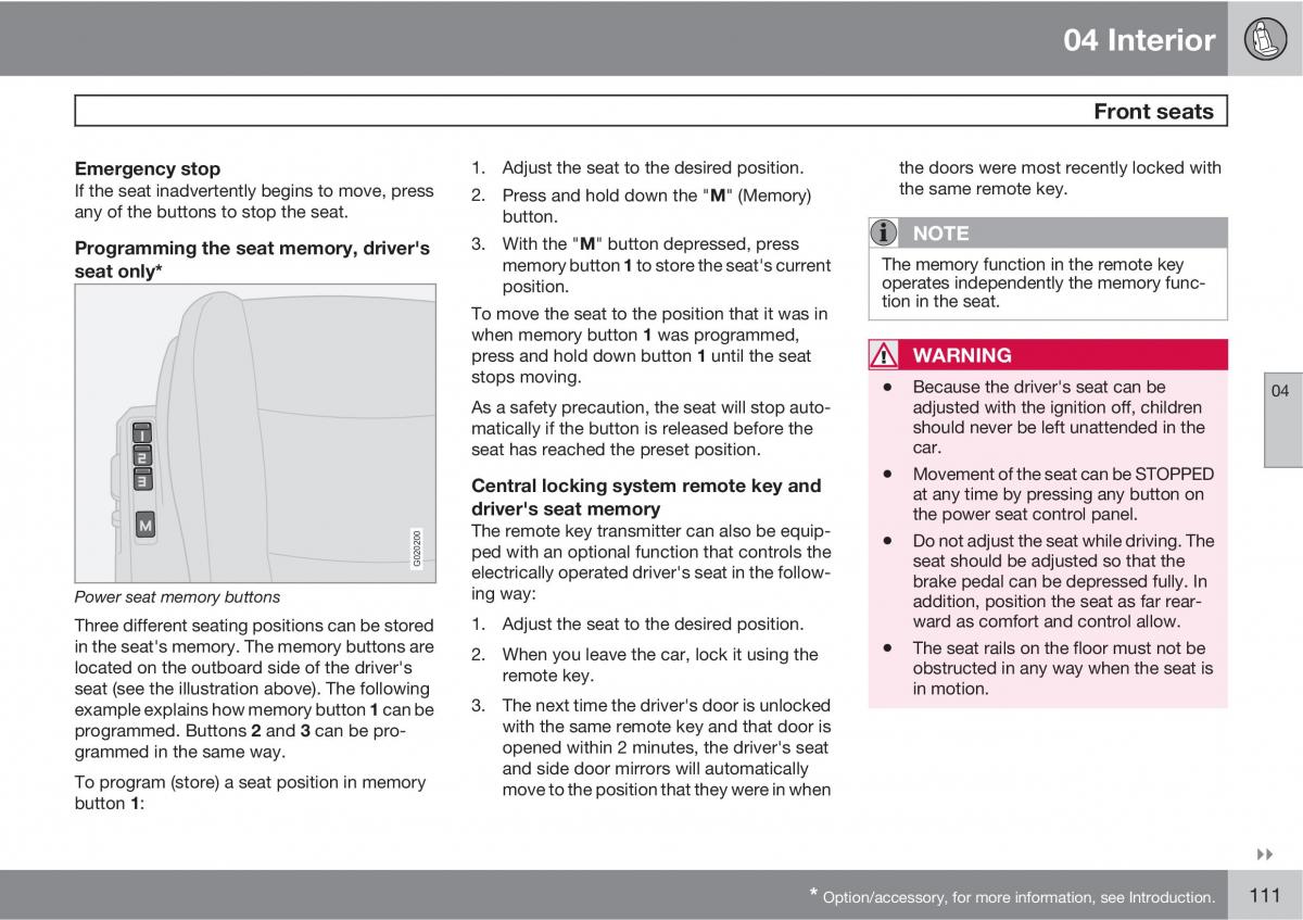 Volvo C30 owners manual / page 111