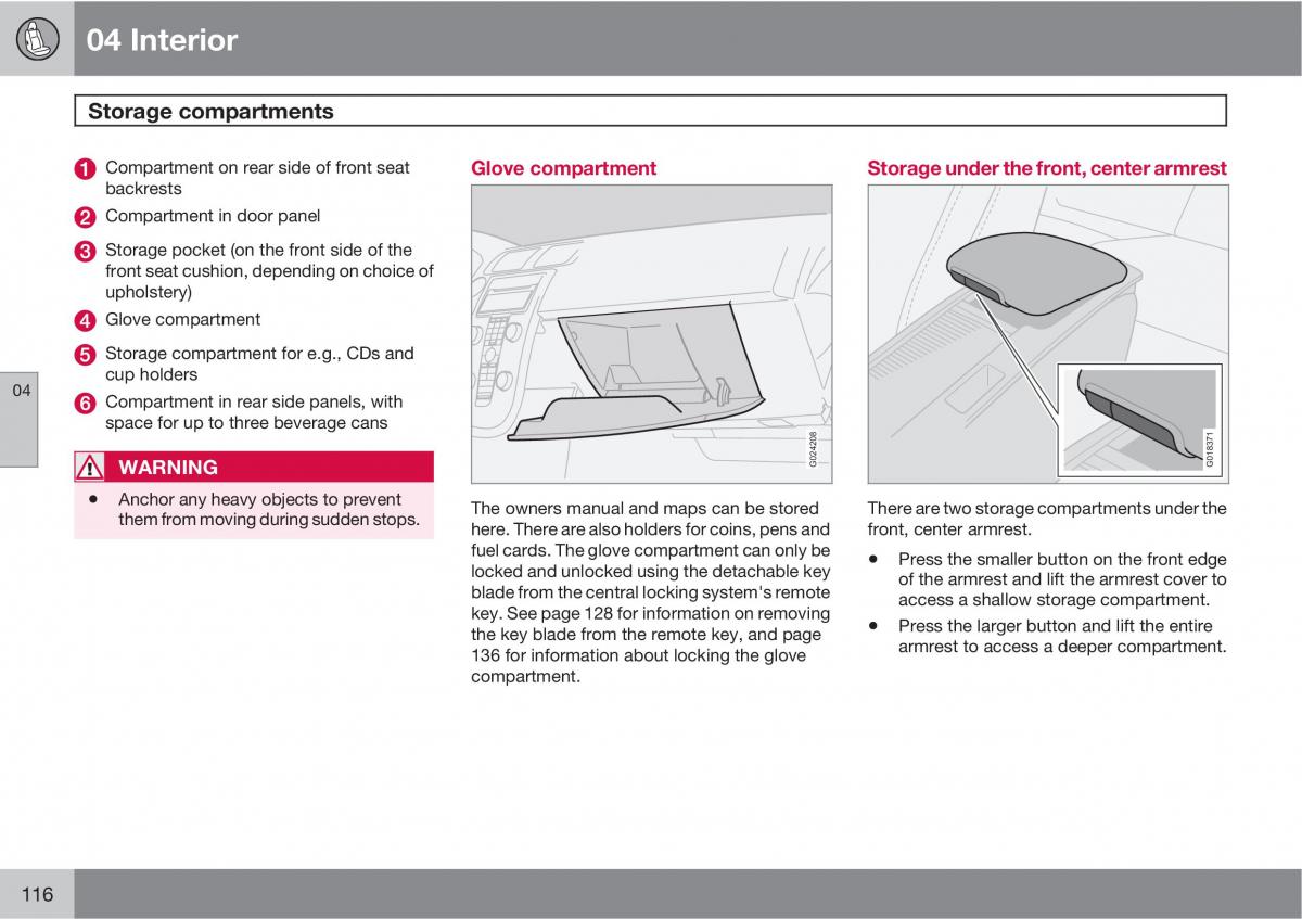 Volvo C30 owners manual / page 116