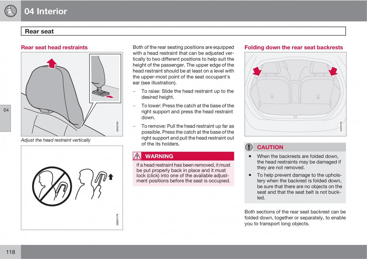 Volvo C30 owners manual / page 118