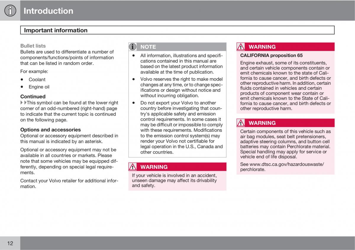 Volvo C30 owners manual / page 12