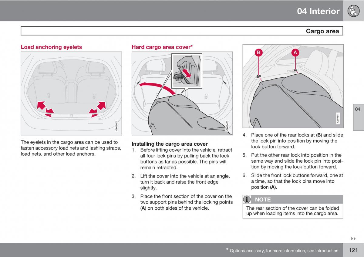 Volvo C30 owners manual / page 121