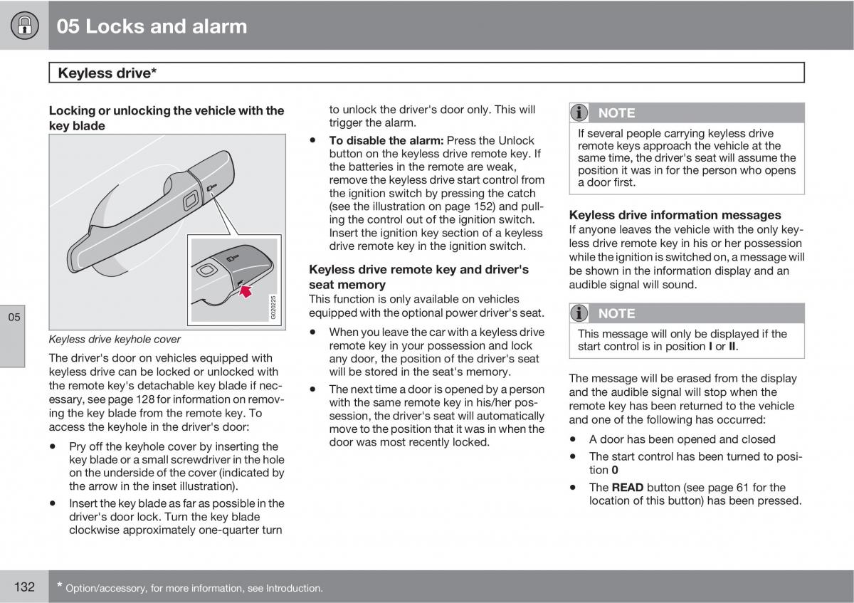 Volvo C30 owners manual / page 132