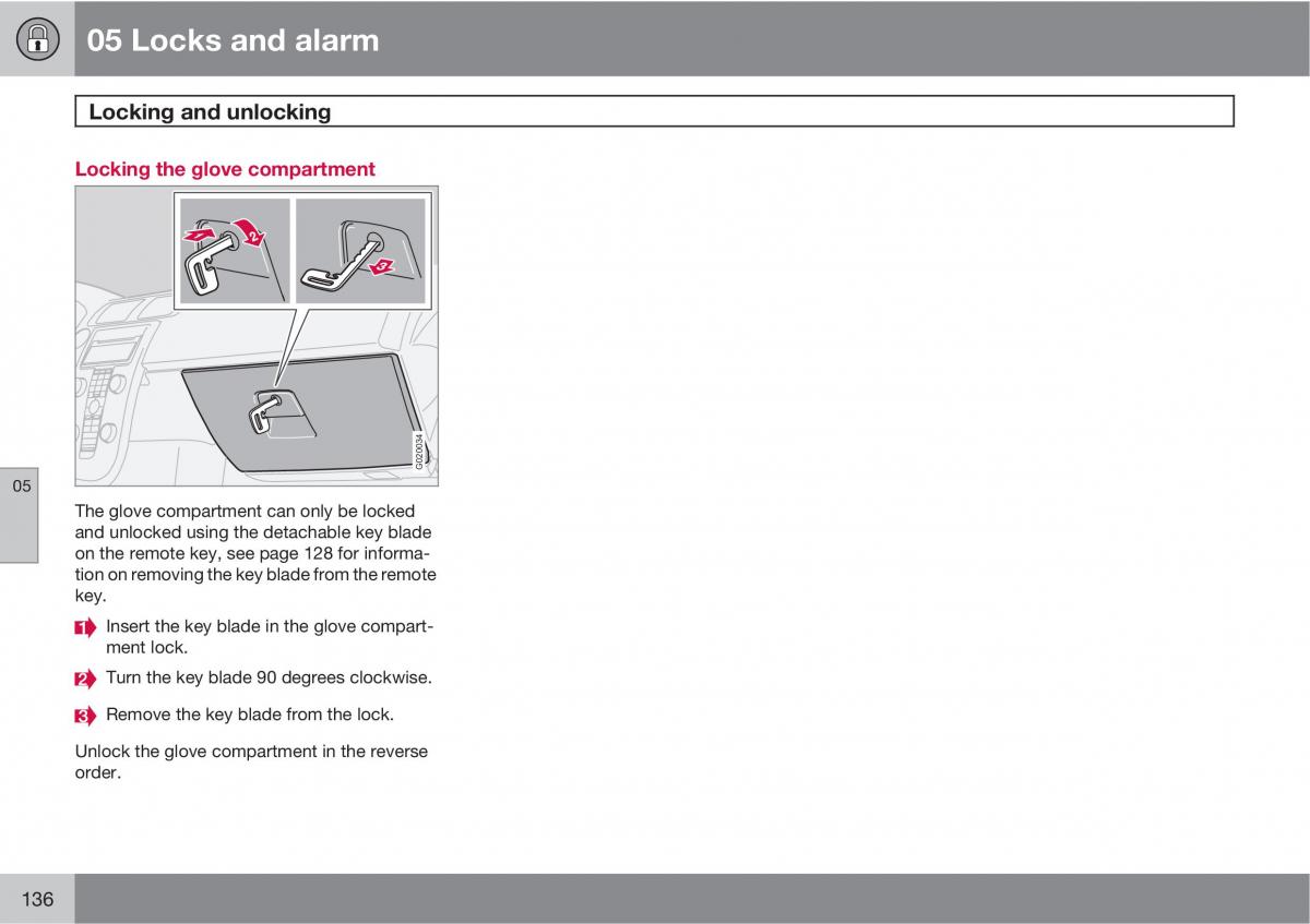 Volvo C30 owners manual / page 136