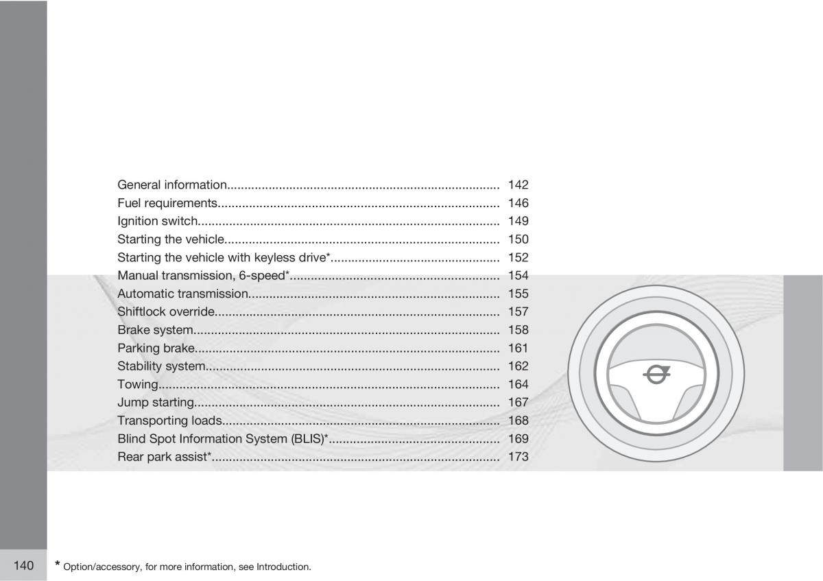 Volvo C30 owners manual / page 140