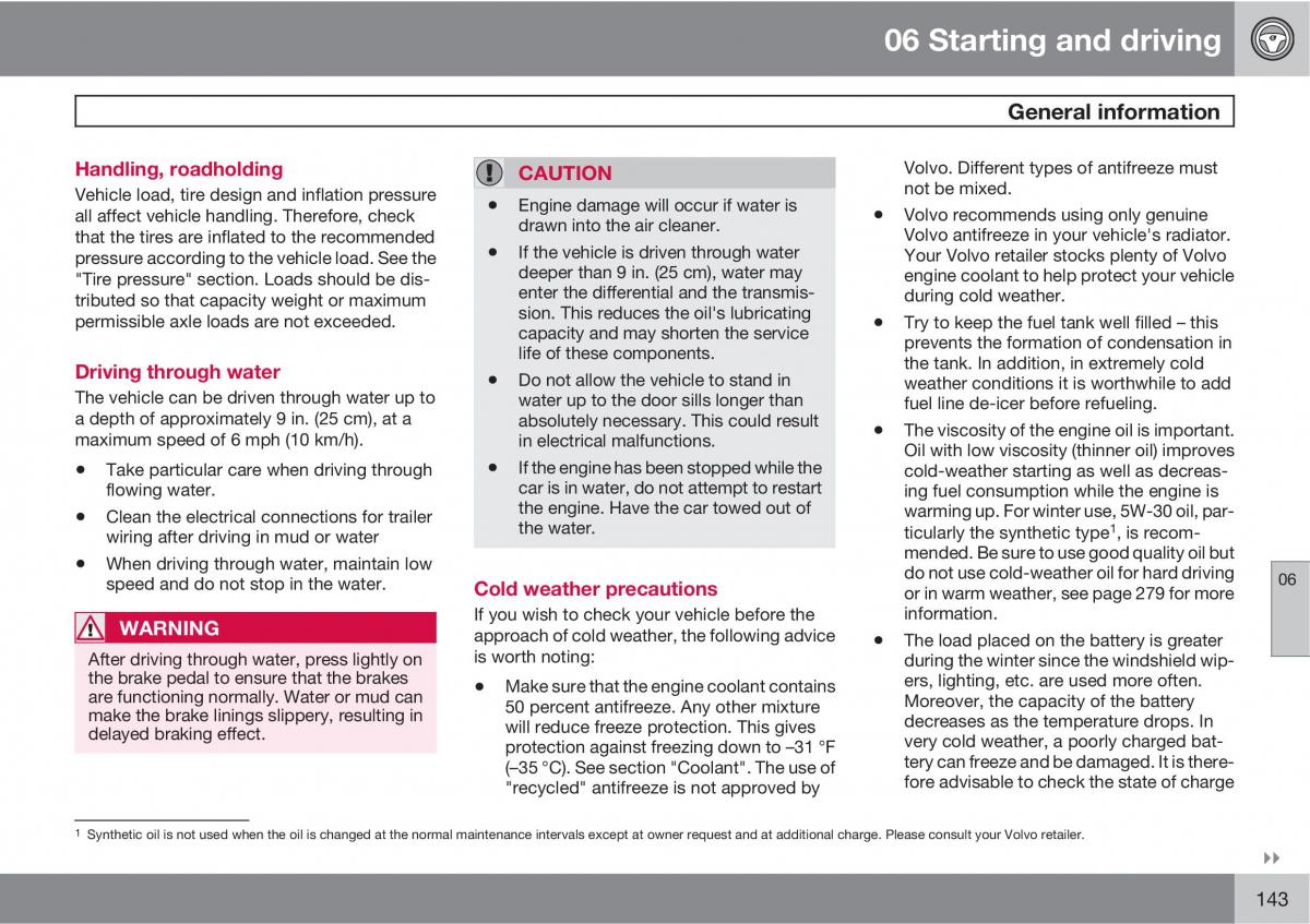 Volvo C30 owners manual / page 143