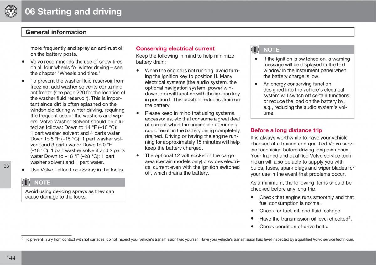 Volvo C30 owners manual / page 144