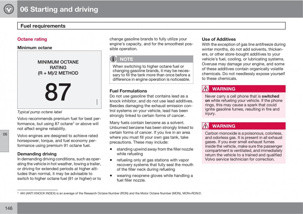 Volvo C30 owners manual / page 146