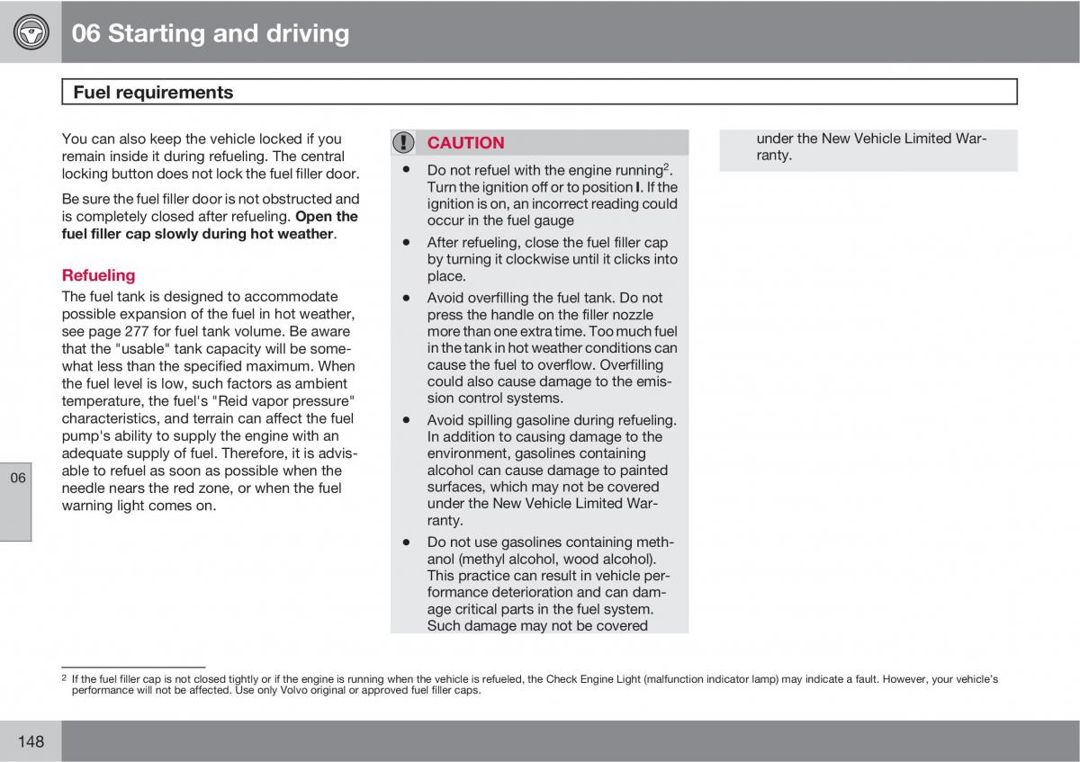 Volvo C30 owners manual / page 148