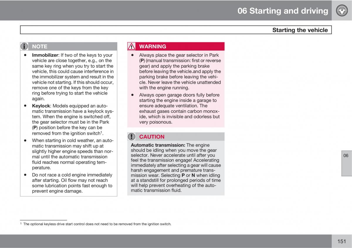 Volvo C30 owners manual / page 151