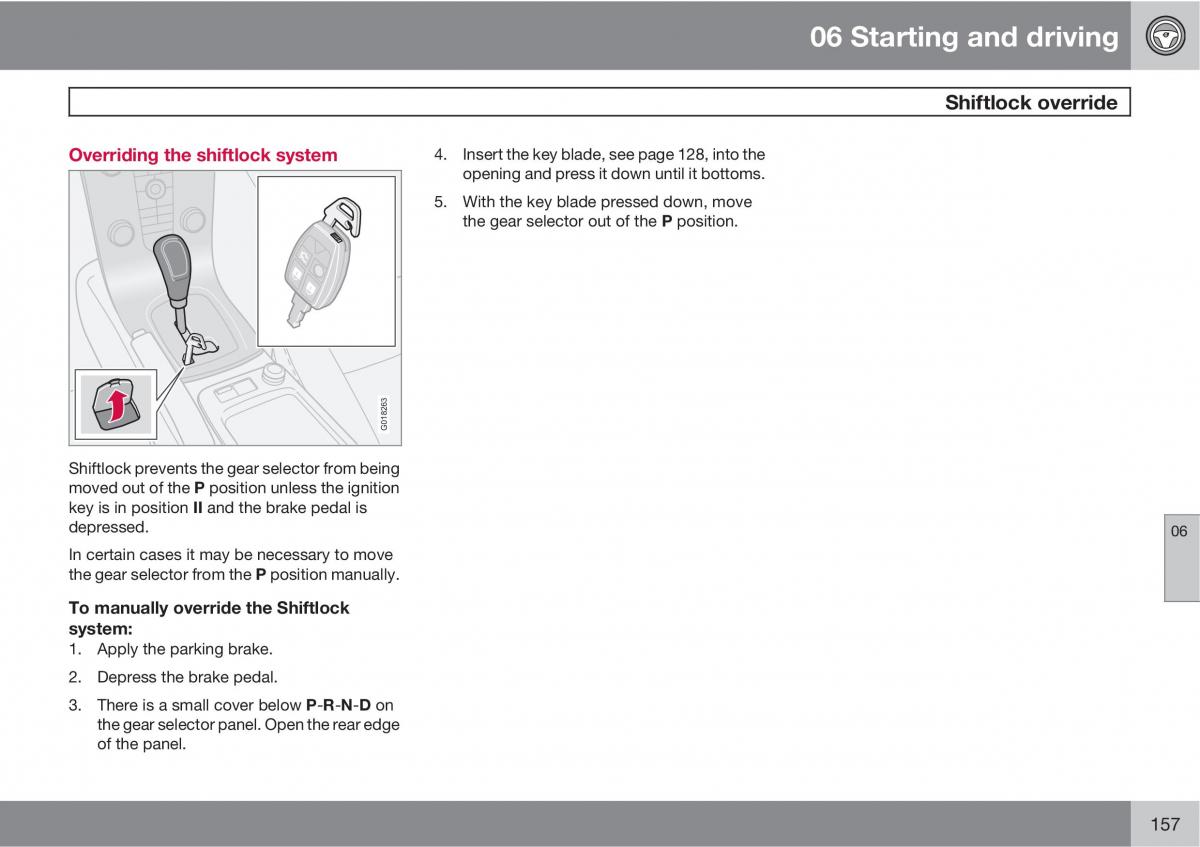 Volvo C30 owners manual / page 157