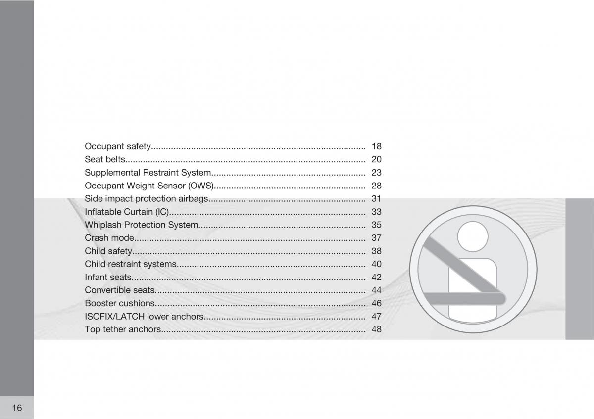 Volvo C30 owners manual / page 16