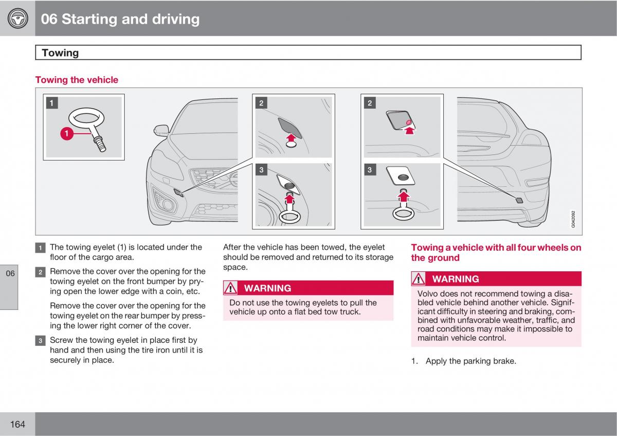 Volvo C30 owners manual / page 164