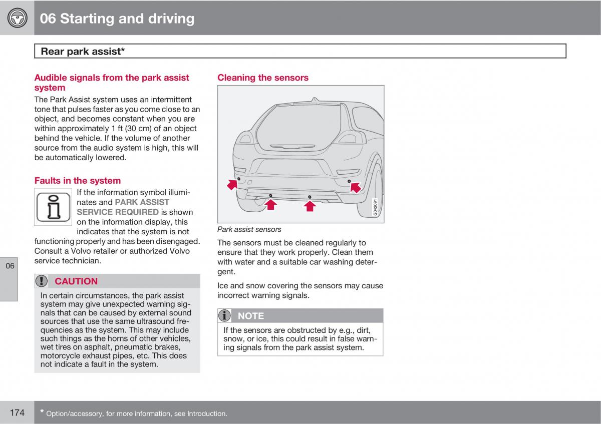 Volvo C30 owners manual / page 174