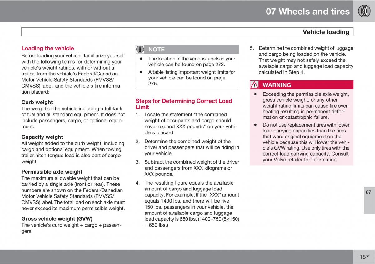 Volvo C30 owners manual / page 187