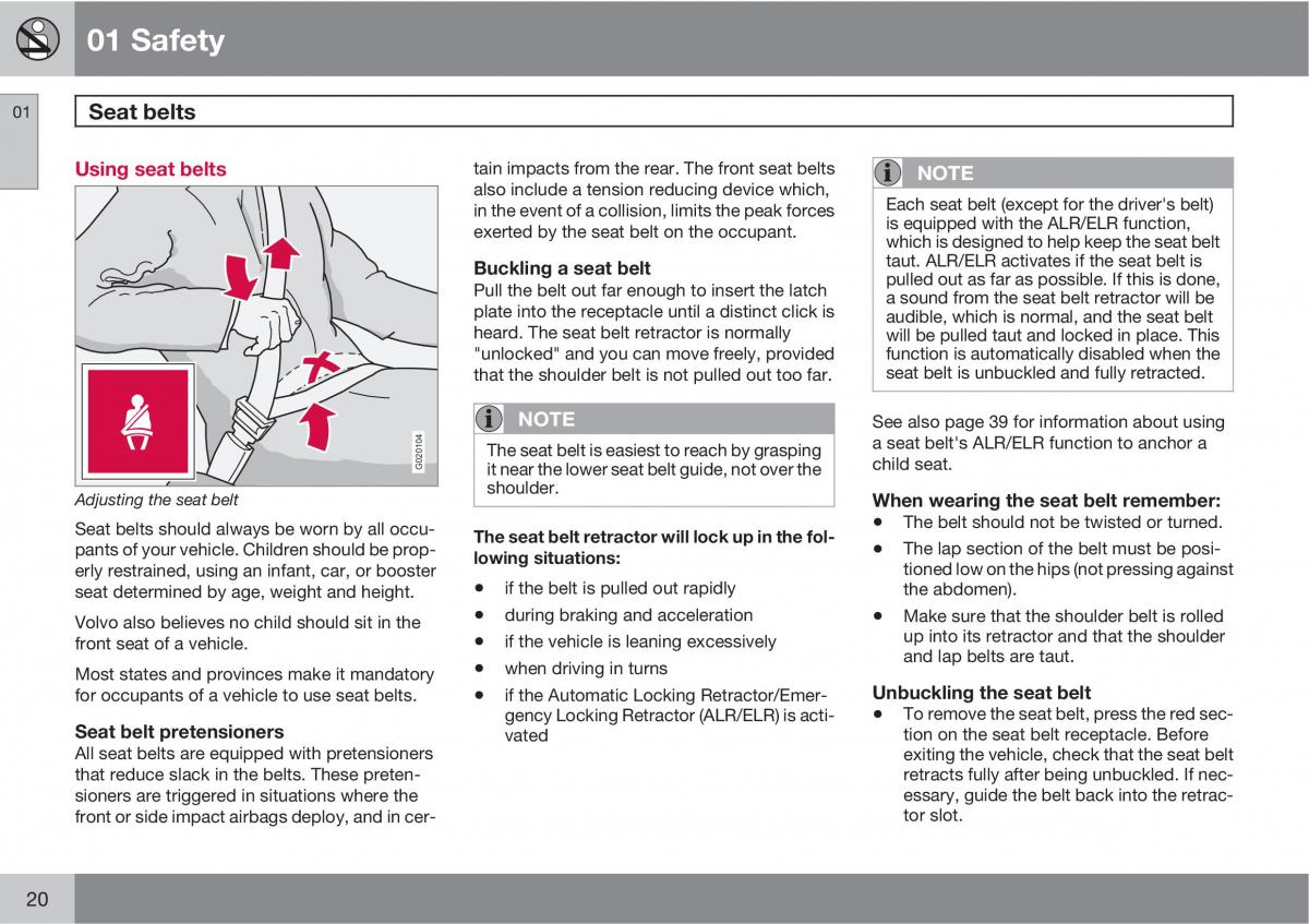 Volvo C30 owners manual / page 20