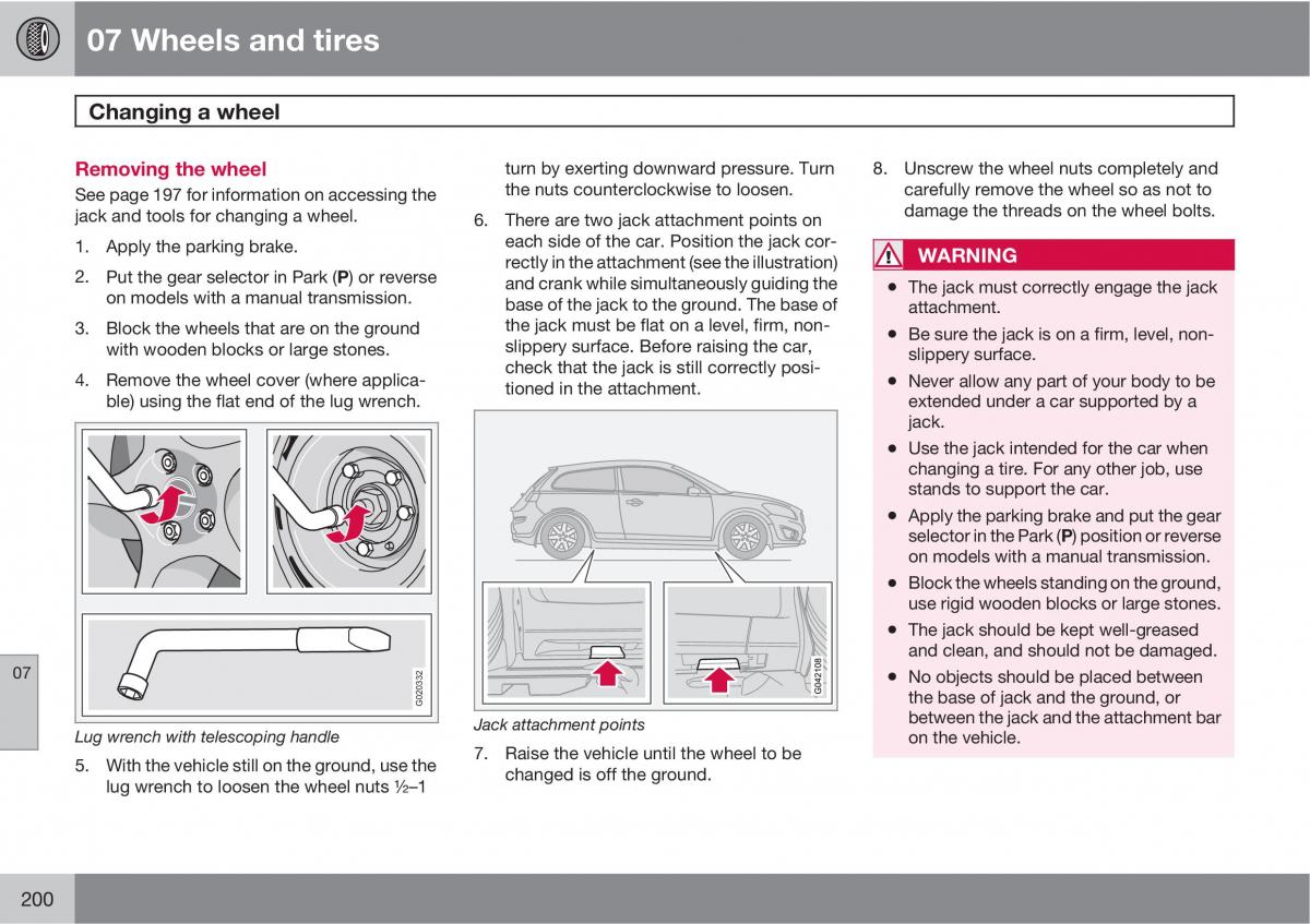 Volvo C30 owners manual / page 200