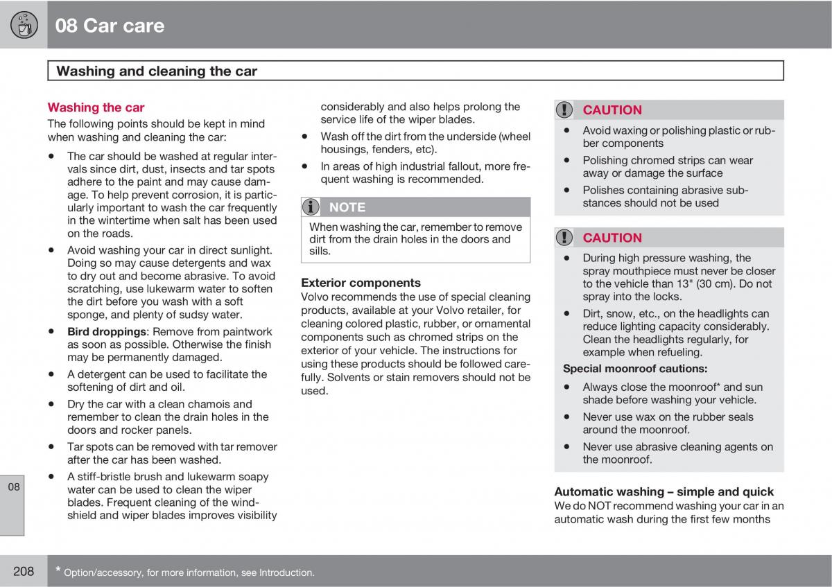 Volvo C30 owners manual / page 208