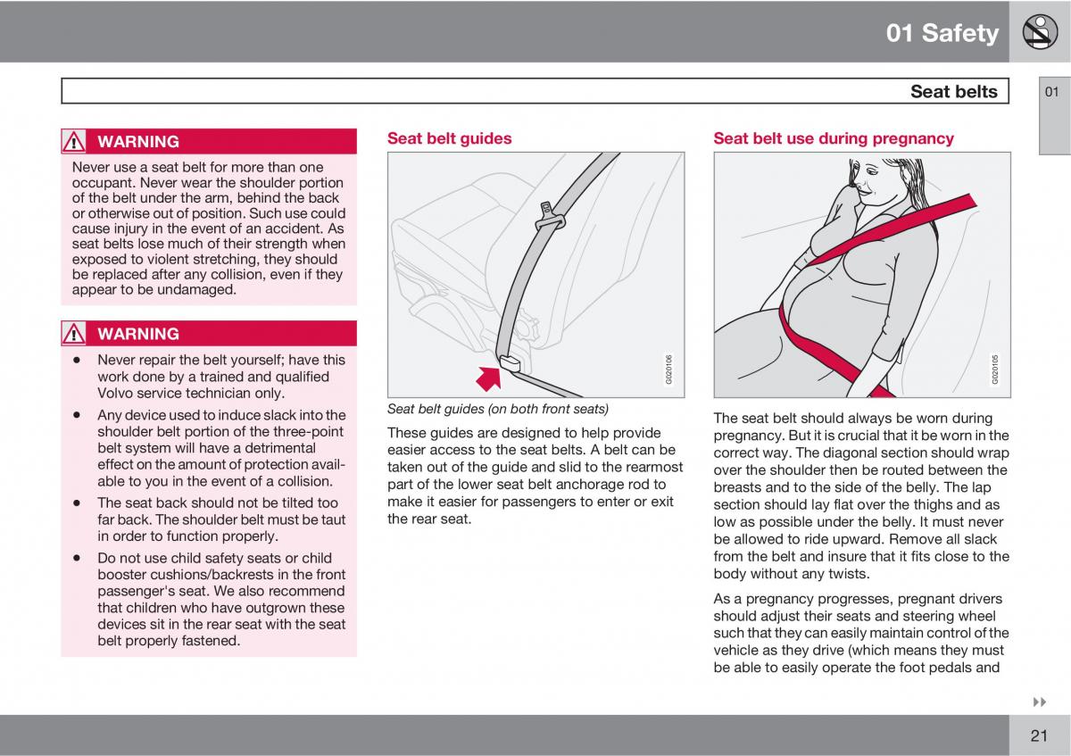 Volvo C30 owners manual / page 21