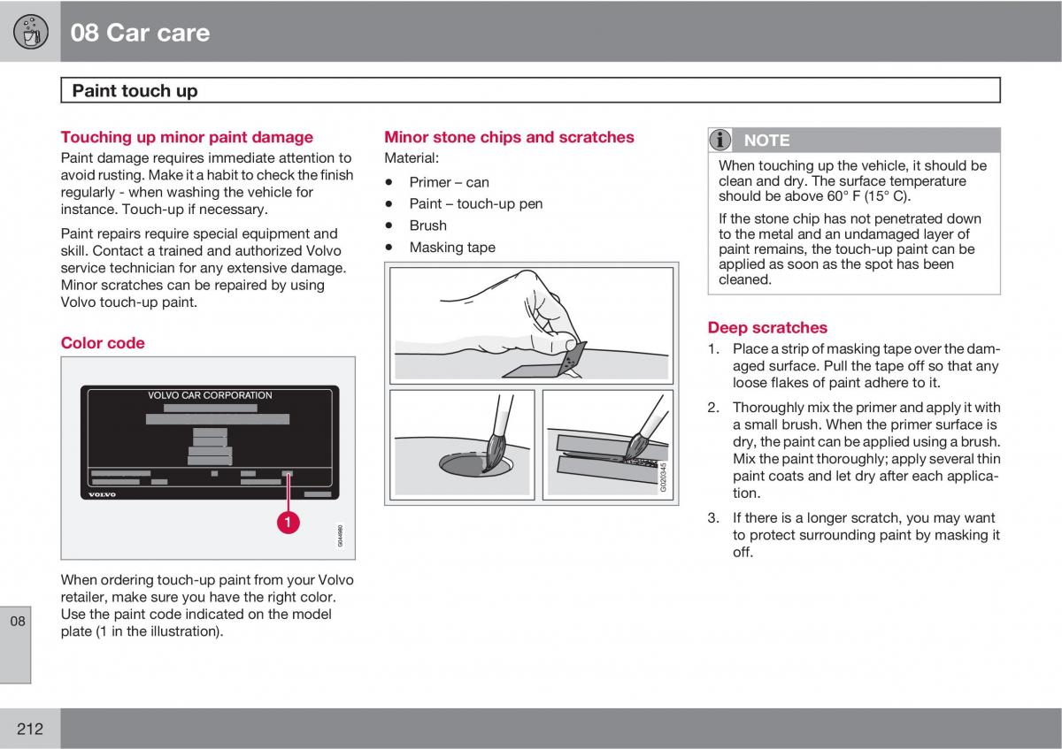 Volvo C30 owners manual / page 212