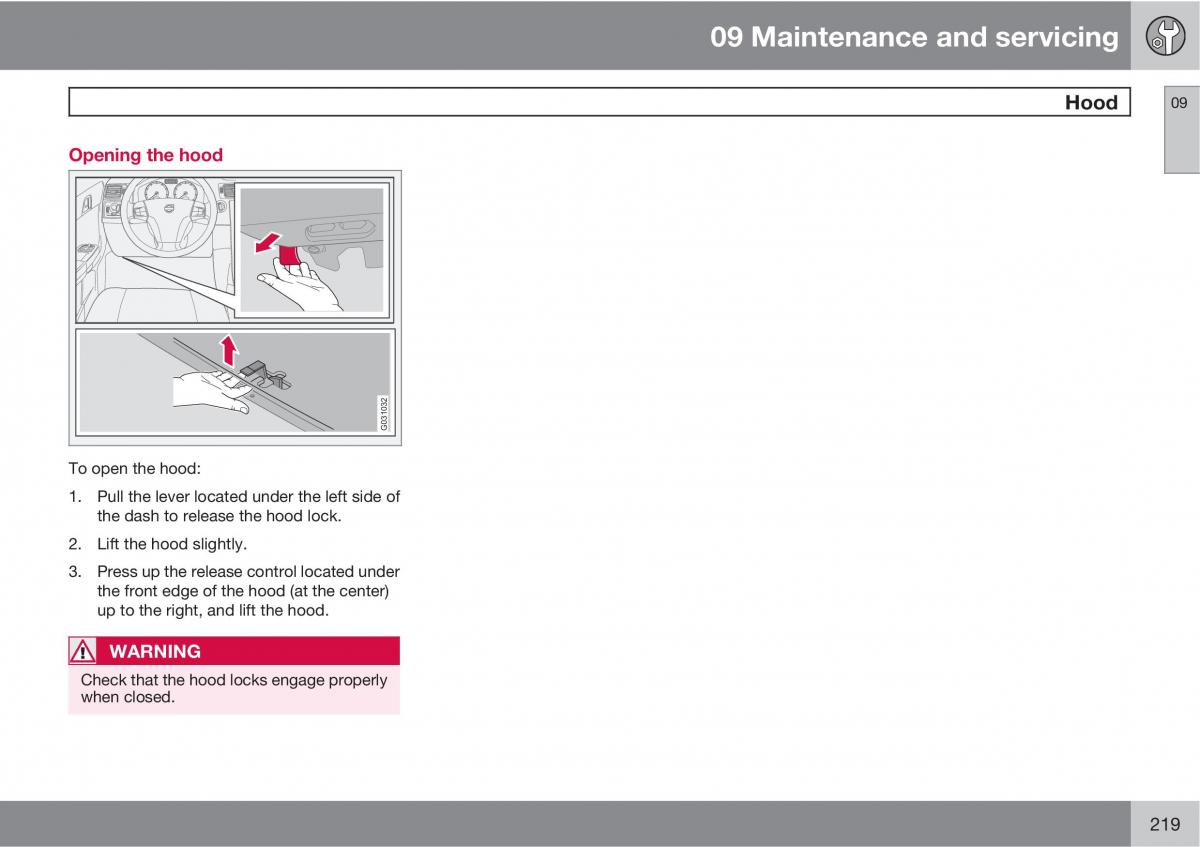 Volvo C30 owners manual / page 219