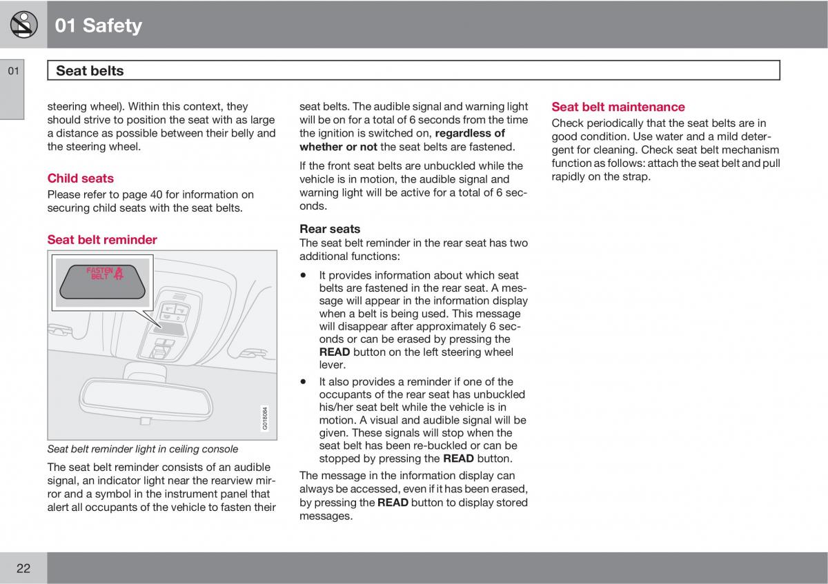 Volvo C30 owners manual / page 22